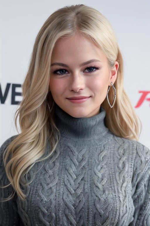 DarciLynne ((Wearing a turtleneck sweater and distressed jeans)), Professional, ((singing on stage)), ((smiling)), model shoot style, extremely intricate, High Detail, Sharp focus, dramatic, soft cinematic light, (looking at viewer), (Real Eyes), (Detailed Eye Corneas) (detailed pupils), smiling, 24mm, photo lab, elegant, insane details, hyperdetailed, low contrast, epiCRealism, (((SFW)))