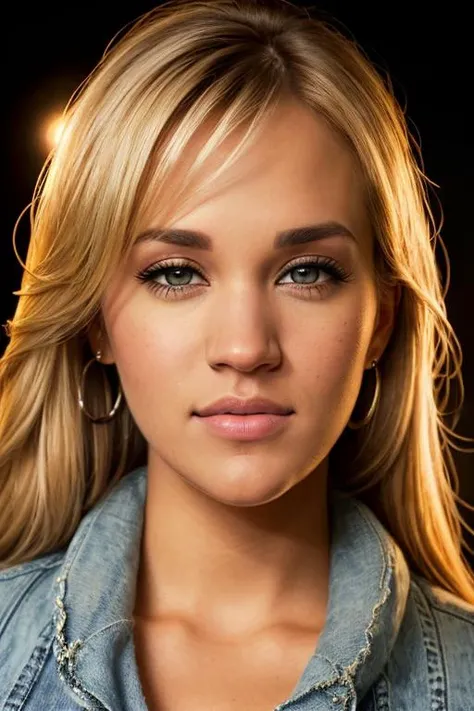 Carrie Underwood ((Wearing a sweater and distressed jeans)), ((at a night club)), model shoot style, extremely intricate, High Detail, Sharp focus, dramatic, soft cinematic light, (looking at viewer), (Real Eyes), (Detailed Eye Corneas) (detailed pupils), smiling, 24mm, photo lab, elegant, insane details, hyperdetailed, low contrast, epiCRealism, (((Safe For Work)))