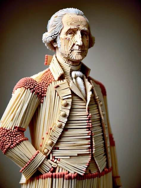 <lora:Matches_Style_SDXL:1> George washington made of ais-matches,