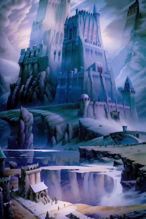 masterpiece, best quality, ( AlanLeeStyle:1.2), landscape, polar, castle, <lora:AlanLeeV1.1:1>
