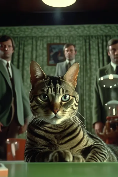 <lora:Director Rainer Werner Fassbinder style:1>Director Rainer Werner Fassbinder style - production still from the 1976 disney comedy "the cat plummer", the funniest movie ever made, full screen still, dramatic lighting, complex, cinematic shot, incredibly detailed, sharpen, details, professional lighting, 35mm, anamorphic lightroom cinematography, shot on Panasonic HC-X1 and high format, 8k
