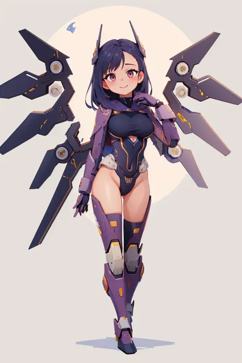 (masterpiece, best quality:1.2), solo, 1girl, isabel, smile, looking at viewer, leotard, headgear, mecha musume, mechanical wings <lora:isabel-nikke-richy-v1:1>