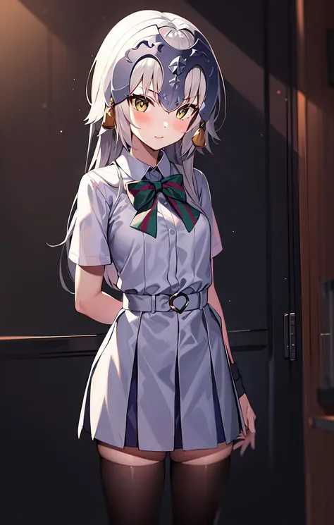 school uniform, 1girl, solo, standing,
<lora:FGOJeanneAlterSantaLilyv1:0.8>