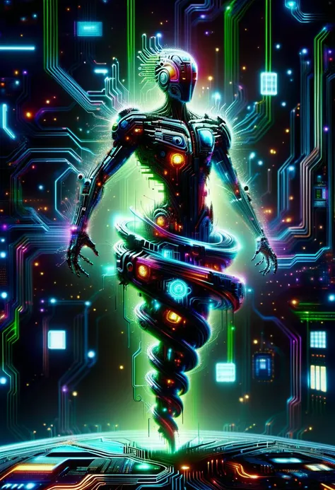hyper detailed masterpiece, dynamic, awesome quality, scifi tech noir neon DonM3l3m3nt4lXL <lora:DonM3l3m3nt4lXL-000010:1.25> <lora:DonMT3chW0rldXL:0.65> DonMT3chW0rldXL <lora:ral-semiconductor:0.65> ral-semiconductor