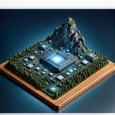 best quality, mountainous landscape made of ral-semiconductor <lora:ral-semiconductor-sdxl:1>, high detail, detail, 4k, HDR, realistic lighting, natural lighting