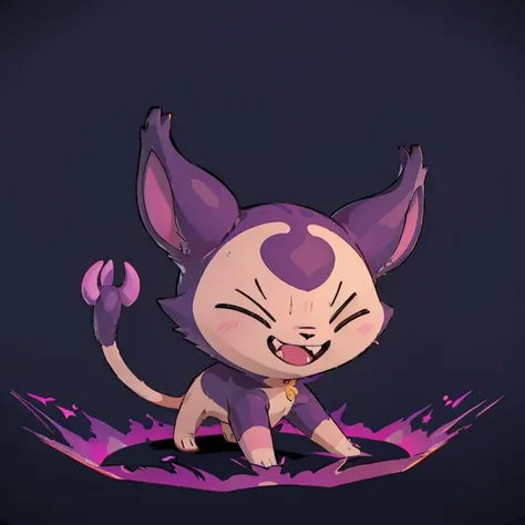 ((masterpiece,best quality)), absurdres,
<lora:Shadow_Skitty_Pokemon_Anime_Dim32:0.8>, Shadow_Skitty_Pokemon, solo, pokemon (creature), no humans, closed eyes, fangs, animal focus, cat,
solo, smiling, looking at viewer,
purple theme, graveyard in background,