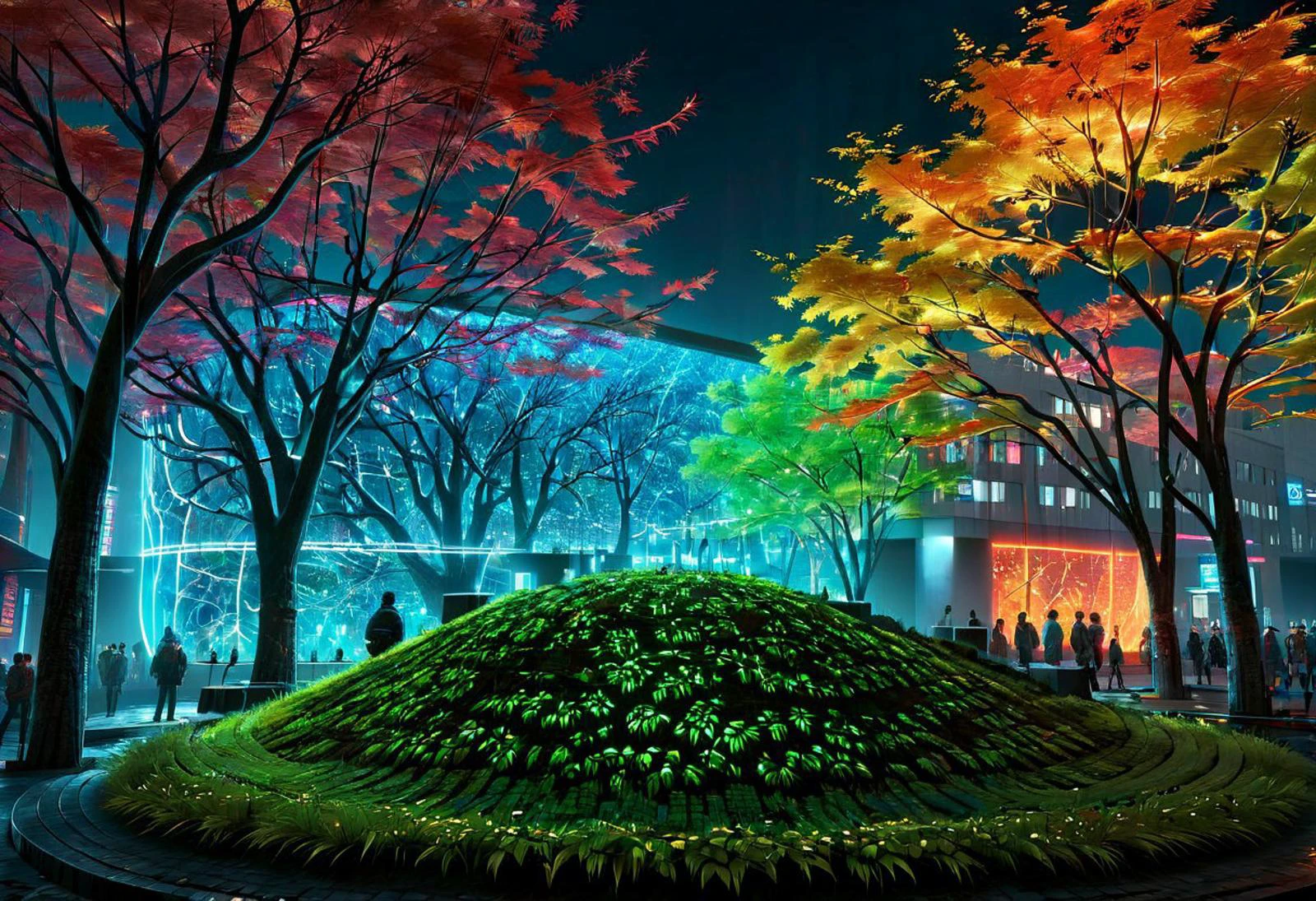 by Michal Karcz, by Arthur Sarnoff, by Marc Simonetti, <lora:3d:0.60>, cinematic photo <lora:juggernaut_cinematic:1.00>, masterpiece,
futuristic cyberspace Megacity with a forests of rainbow(myriad colors) neon autumn trees, high mountain peek on new earth, black soil, enormous cliffs, humongous distance, size difference, pov(watching the other side), long journey, longing, loneliness, two moons in the sky,
ultra detailed, hyperdetailed, render Unreal Engine 5, 32K, score_9, score_8_up, score_7_up, Expressiveh, ultra detailed, ((Hyperdetailed perfect photography of an futuristic cyberspace Megacity with a forests of rainbow(myriad colors) neon Japanese Maple trees on new earth)), eddie mendoza, sergey grechanyuk, marat zarikov, CGI with, high quality reflections, ray-traced volumetric lighting, high particle render distance, anisotropic filtering, high definition textures in 16k resolution, meticulous details, maximalist shaders cel-shaded depth particles, Velvia,Realism,graphic print,Breakcore,Sunlight,Reflected light,Berlin Secession,delicate,Hellenistic hair styled as French crop,Zentangle,anaglyph effect, HD32k, midnight, neon lights, (((Megacity))), ((<lora:Kenshi(Game)_Style:1.0>Kenshi World)), monster,(((ronin)))