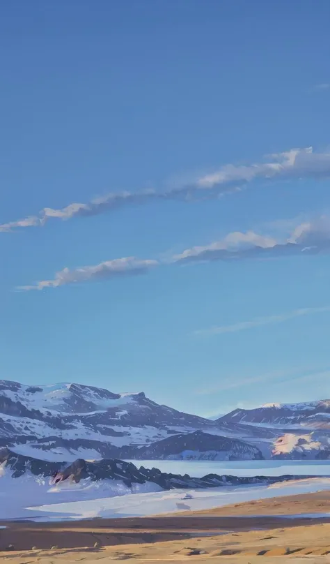 <lora:aki-000001:0.8>,beach, blue_sky, city_lights, cloud, day, horizon, lake, landscape, mountain, ocean, outdoors, river, scenery, sky, snow, sunset, tree, water, waterfall