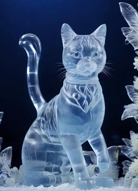 <lora:PE_IceSculpture:1> PEIceSculpture, ice sculpture,
beautiful cat,
masterpiece, high resolution, octance 4k, high detail,