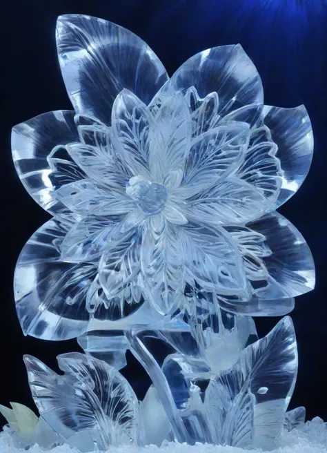 <lora:PE_IceSculpture:1> PEIceSculpture, ice sculpture,
beautiful flower,
masterpiece, high resolution, octance 4k, high detail,