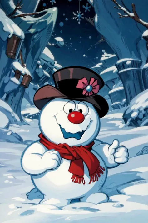 solo, <lora:Frosty_the_Snowman:0.8>, Frosty_the_Snowman, snowman, no humans, <lora:add_detail:0.7>,