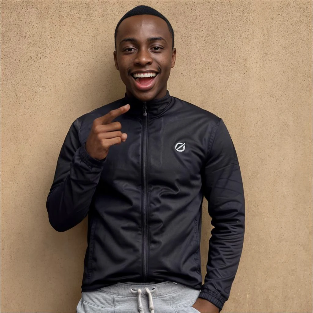 <lora:Chav2Alpha:1> img, 32K, closeup photograph, (masterpiece:1.2), 1boy, African, ((thin, skinny, dark-skin, dark skin)), short hair:1.2, black hair, hazel eyes, smiling eyes, clean shaven, open jacket, track pants, t-shirt, fittie, gold rings on fingers, confident expression, (closed mouth), simple background
<lora:Accuse:.45> pointing at you