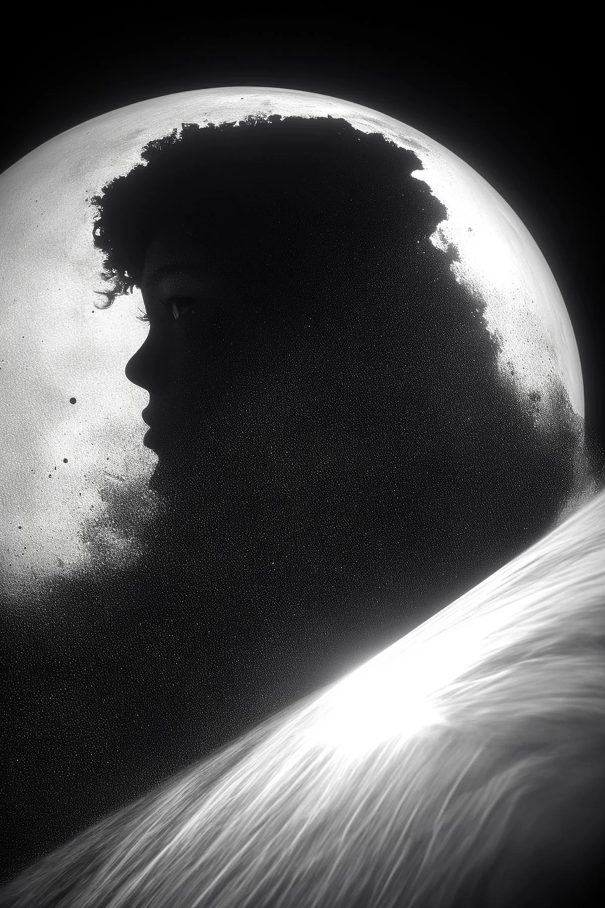 high-contrast monochrome palette, extreme closeup from sideview, floating dust particles, visible dust in light rays, vintage dusty atmosphere, cinematic quality, closeup, female angel frozen in carbonite, wings, artiangel, deep Blacks, very detailed, atmospheric haze, Film grain, cinematic film still, shallow depth of field, highly detailed, high budget, cinemascope, moody, epic, partially submerged,
<lora:Hand v3 SD1.5:0.9>, <lora:partially_underwater_shot_v0.2:0.9>,