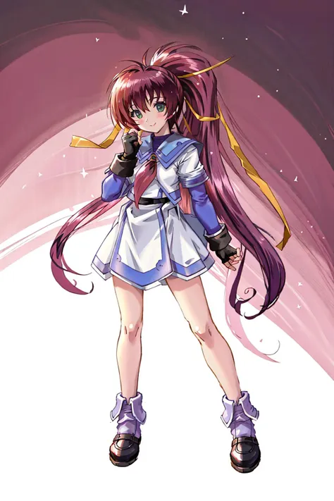Anime girl with long hair and purple dress holding a sword - SeaArt AI