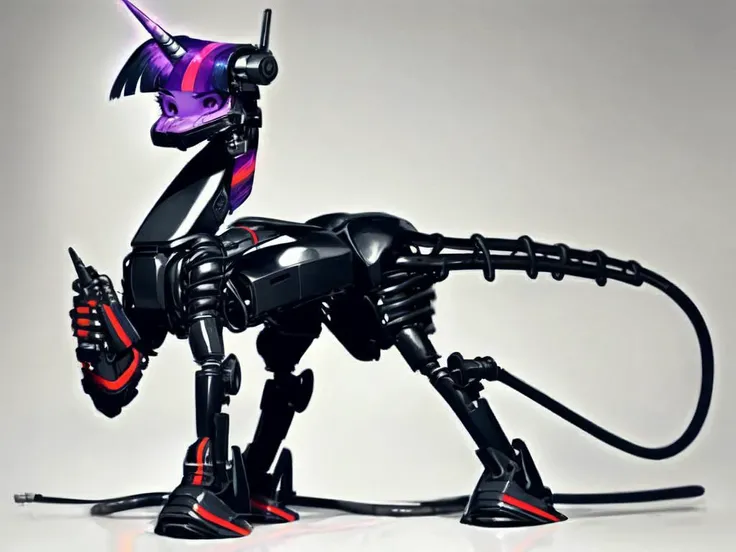(score_9), black theme, all-black background, full body, character in the center of the screen, solo, (Twilight Sparkle style, tail, mane:1.2), slim waist, electrical wires hanging down, aggressive style, long neck,pony skeleton on a clean black background [skeleton on a black background: source_pony:0.9], exoskeleton without a body, anatomically correct, excellent body symmetry