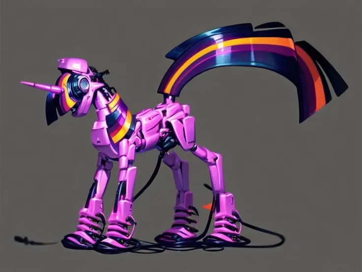 (score_9), black theme, all-black background, full body, character in the center of the screen, solo, (Twilight Sparkle style, tail, mane:1.2), slim waist, electrical wires hanging down, aggressive style, long neck,pony skeleton on a clean black background [skeleton on a black background: source_pony:0.9], exoskeleton without a body, anatomically correct, excellent body symmetry