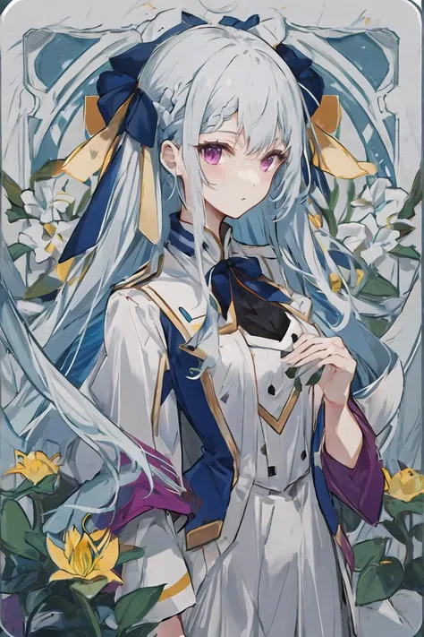 <lora:euphyllia_magenta:1>
euphyllia_magenta, braid, long silver hair,
<lora:animeLikeTarotCardArt_v10:0.6>