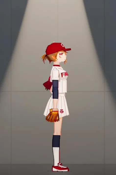 <lora:People Playground Style - V1:0.95> people_playground_style, side view, perfectly side view 2D, on grid, blocky graphics, entity, girlm baseball_uniform,