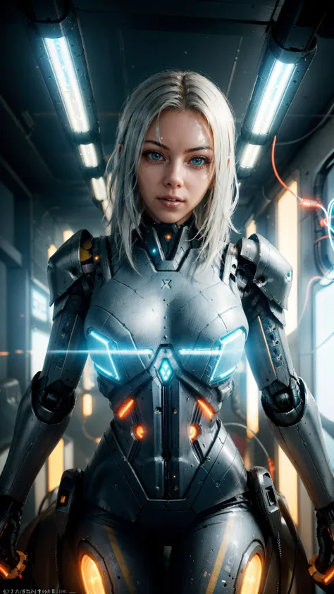 a woman in a cyberpunk setting, embracing futuristic aesthetics,  (cable, power connection, electrical panel), cybernetics charging, expressionless, heavy power armor,  chest guard
masterpiece, best quality, intricate detail,   <lora:contrast_slider_v10:2.5>   <lora:krystal highres:0.6>