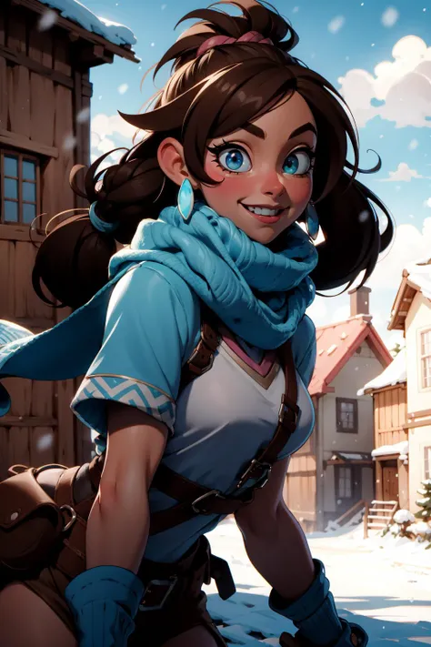 DEN_barbucci_styleMK2, 1girl, braid, aqua eyes, brown hair, villager, architecture, winter, winter clothes, scarf, country roads,smile,
masterpiece, best quality, intricate details, <lora:backlight_slider_v10:-2.5> <lora:contrast_slider_v10:3>