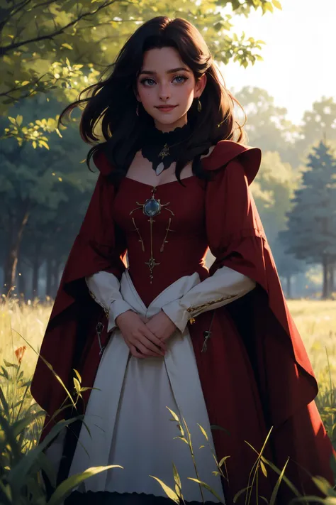 c0urt400, a woman in a red dress standing in a field of tall grass and bushes with trees in the background, Caroline Chariot-Dayez, medieval, a colorized photo, gothic art, light rays, blue sky, light smile, closed mouth,
masterpiece, best quality, <lora:backlight_slider_v10:-1.5>, <lora:contrast_slider_v10:2>