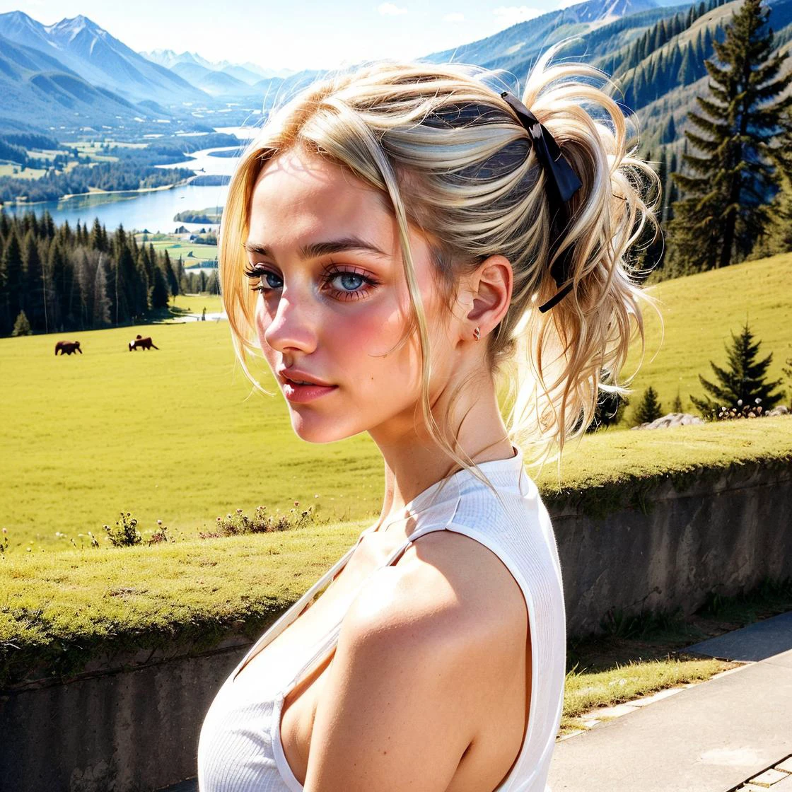 a portrait of a woman practicing meditation and mindfulness in a serene mountain retreat, platinum blonde hair, low ponytail, from side, from above, smile,
<lora:add_detail:0.2> realistic, lifelike <lora:contrast_slider_v10:2.5>, inticate detail <lora:eye_opening_v2.0:0>, <lora:backlight_slider_v10:1>, <lora:filmgrain_slider_v1:1.5> film grain,