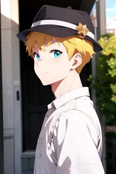 masterpiece, best quality, , 1boy, solo, male focus, looking at viewer, upper body, , , realistic, <lora:july_darker_than_black:0.70>, july_darker_than_black, blonde hair, grey eyes, , , beret, The Vale of Shadows: A dark and foreboding valley where no sunlight ever penetrates,
