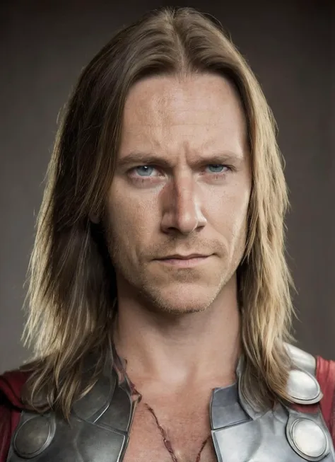 <portrait of sks person as thor, masculine, epic > (photo, studio lighting, hard light, sony a7, 50 mm, hyperrealistic, big depth of field, mate skin, pores, wrinkles, concept art, colors, hyperdetailed, hyperrealistic), <lora:locon_mattmercer_v1_from_v1_64_32:1.25>