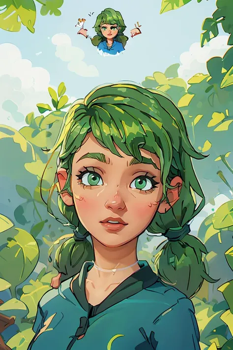 (masterpiece, best quality), 1girl, beautiful face, <lora:caroline:1> caroline, green hair, twintails, green eyes,