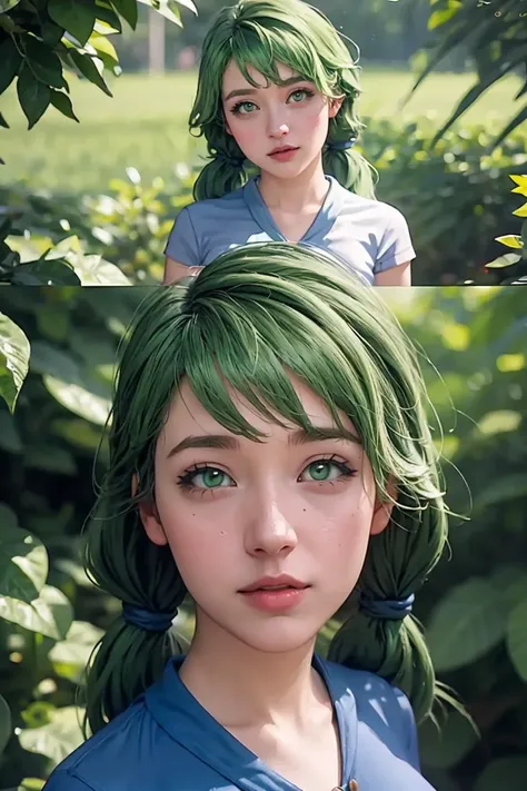 (masterpiece, best quality), 1girl, beautiful face, <lora:caroline:1> caroline, green hair, twintails, green eyes,