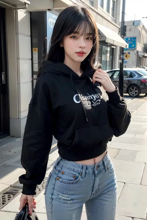 woman, urban, streets, (day:1.1), RAW,(8k, best quality, masterpiece:1.2),(intricate details:1.4),(photorealistic:1.4),octane render, complex 3d render ultra detailed, studio soft light, rim light, vibrant details, ultra detailed, realistic skin texture, detailed face, beautiful detailed eyes, extremely detailed CG unity 8k wallpaper, makeup, (detailed background:1.2), (cowboy shot:1.2),(hip),(perfect anatomy:1.2),(black hoodie, long jeans:1.2),
<lora:WhanraweewanV1_1-04:1>