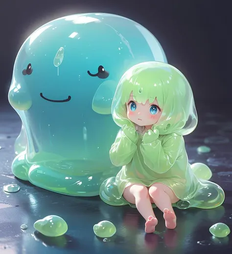 slime girl, female child,anoid form:1.2), <lora:F_slime02:0.6>