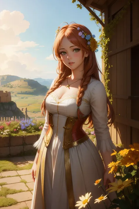 1girl, (character art designed by Helene Knoop:1.3) and (Michael Kenna:0.7) and (Suzanne Valadon:1.0) , masterwork Unreal Engine, intricate background, best quality, Studio shot of a Exquisite [Injured|flawless] ("The Trojan War":1.3) , Stellar nursery background, Abominable hillside and flower field, Foggy, FOV 90 degrees, Fine art, Evil, Dollpunk, Sun Rays, Circular polarizer, Fujicolor, fairy tale, DayGlo and DayGlo green flakes, Concept Art World, trending on artstation, photorealism, cute, moody
