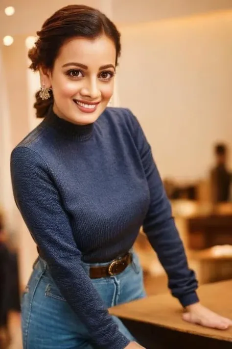 photo of beautiful young , a woman diyami , hair upsweep updo, (tight long sleeve top:1.2), (long jeans), in a department store, natural light, (masterpiece:1.2) (photorealistic:1.2) (best quality) (detailed skin:1.2) (intricate details) (8k) (HDR) (cinematic lighting) (sharp focus), (looking at the camera:1.1), ((closeup portrait:1.3)), (smile512) <lora:diyami:1.2>