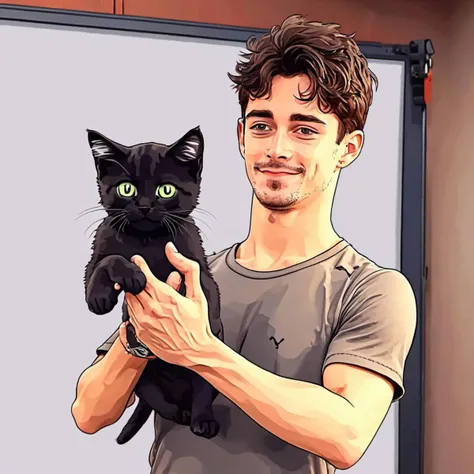 anime(1.8), hand drawn, charles leclerc man, holding up a cat <lora:CHARLES_LECLERC-000004:1>