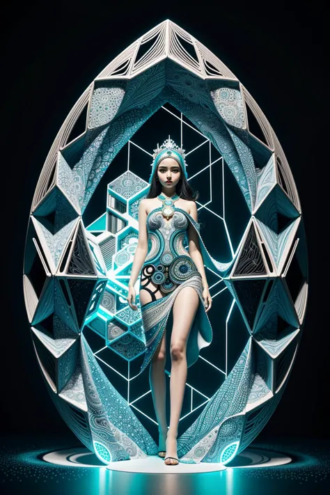 1girl, (detailed art designed by Marko Manev:0.8) and (Paolo Roversi:0.7) , abstract art, mundane scifi fantasy illustration, hyper detailed, Emergent Petrified ([Galle|Trinidad]:1.3) from inside of a Footbridge, dense beach and Capricornus constellation in background, Snowing, detailed, masterpiece, Light and Bright, insane details, Geometric Abstract Art, rim light, Depth of field 270mm, Muted Colors, Mandala, Soutache, UHD, beautiful