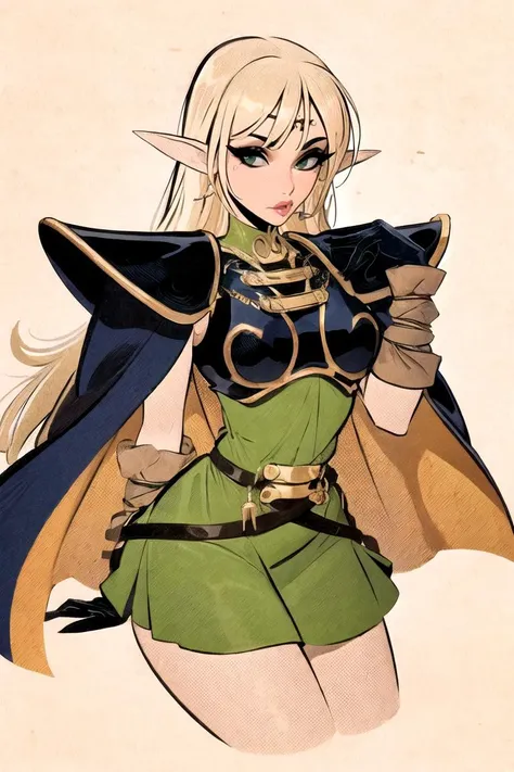 masterpiece, best quality, high quality, highres,looking at viewer,
ARTSTYLE_VintagePinup_jazy_ownwaifu, www.ownwaifu.com,
1girl, solo,simple background, pose,
<lora:ARTSTYLE_VintagePinup_jazy_ownwaifu-15:1>
ANI_CLASSIC_deedlit_ownwaifu, www.ownwaifu.com,
pointy ears, blonde hair, long hair, elf, circlet, green eyes, long pointy ears, very long hair, breasts, medium breasts, earrings, lips, makeup, bangs,
cape, armor, blue cape, shoulder armor, pauldrons, gloves, breastplate, belt, green dress, short dress,
<lora:ANI_CLASSIC_deedlit_ownwaifu-15:1>