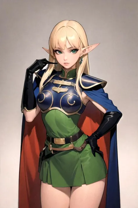 masterpiece, best quality, high quality, highres,looking at viewer,
ARTSTYLE_VintagePinup_jazy_ownwaifu, www.ownwaifu.com,
1girl, solo,simple background, pose,
<lora:ARTSTYLE_VintagePinup_jazy_ownwaifu-15:0.6>
ANI_CLASSIC_deedlit_ownwaifu, www.ownwaifu.com,
pointy ears, blonde hair, long hair, elf, circlet, green eyes, long pointy ears, very long hair, breasts, medium breasts, earrings, lips, makeup, bangs,
cape, armor, blue cape, shoulder armor, pauldrons, gloves, breastplate, belt, green dress, short dress,
<lora:ANI_CLASSIC_deedlit_ownwaifu-15:0.5>