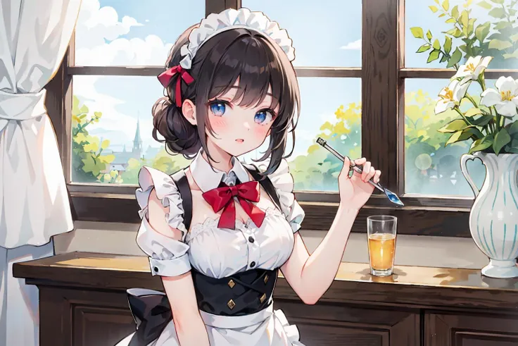 masterpiece, best quality,
1girl,detailed eyes, solo,Maid,standing