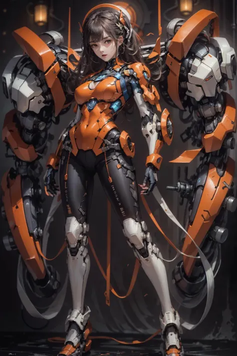 ((Highest quality)), ((Very detailed)), masterpiece, Absurd, (Detailed eyes, Deep Eyes), (Many women), (Everyone is mechanical from the neck down), Dynamic pose, Full Body Shot, Very wide shot, ((Transparent exoskeleton)), ((Everyone is mechanical from the neck down)), cybernetics, Robot limbs, (rust_(Material)), belly on, Light, About LEDs, All of them have doll-like joints., Mr.々Breasts, Multipose, Group