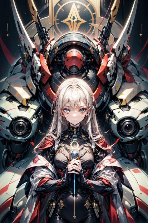 Tarot card character, (1guy) (The Empror:1.2), mecha, <lora:塔罗机甲:0.7> <lora:add_detail:1>