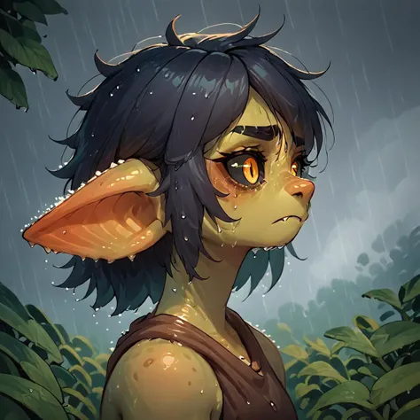 score_9, score_8_up, score_7_up, score_6_up, score_5_up, source_furry, portrait, facing right, side view,
Gaby, sad expression, frowning, drenched, wet, rating_safe, casual cloth, rainy background
 <lora:Gaby:1>