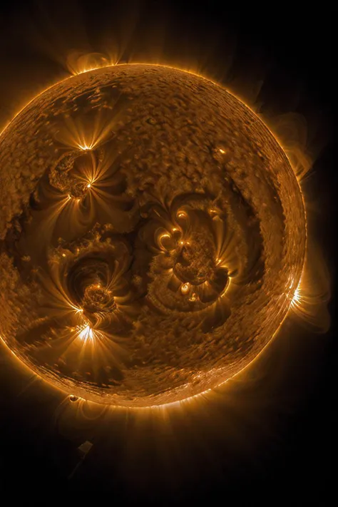 a RAW photograph of a (5un5p0t sun:1.2)with sunspots and solar flares,in vast empty outer space,HDR,(wide angle shot:1.2),sharp focus,(highly detailed),(8k wallpaper),intricately detailed,highres,absurdres,hyper realistic,8K UHD DSLR,IMAX,extremely intricate,4k textures,cinematic look),hyperdetailed,<lora:C0r0n4_06B-000002:0.9>,