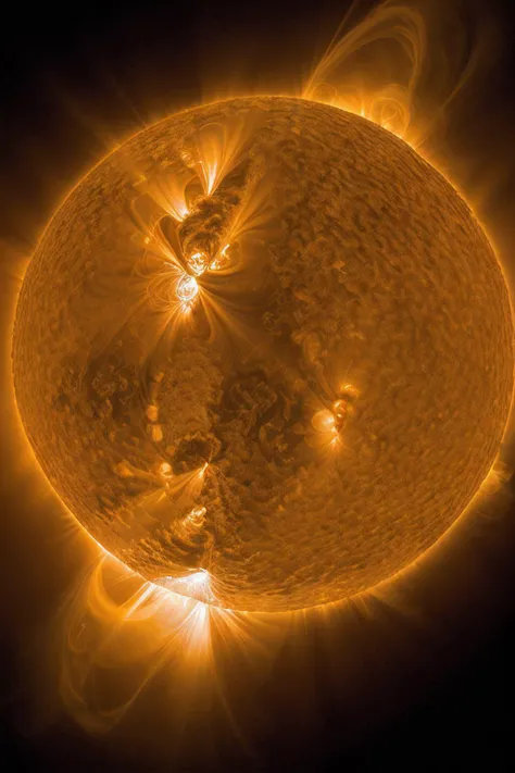 a RAW photograph of a (5un5p0t sun:1.2)with sunspots and solar flares,in vast empty outer space,HDR,(wide angle shot:1.2),sharp focus,(highly detailed),(8k wallpaper),intricately detailed,highres,absurdres,hyper realistic,8K UHD DSLR,IMAX,extremely intricate,4k textures,cinematic look),hyperdetailed,<lora:C0r0n4_06B-000002:0.9>,