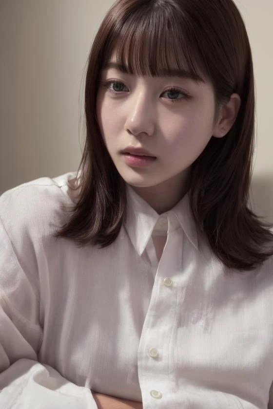 (yagi, thick lips:1, soft lips), soft light, best lighting, (RAW photo, best quality), (realistic, photo-realistic:1), masterpiece, an extremely delicate and beautiful, extremely detailed, 2k wallpaper, Amazing, finely detail, extremely detailed CG unity 8k wallpaper, ultra-detailed, highres, soft light, beautiful detailed girl, detailed face, extremely detailed eyes and face, beautiful detailed nose, beautiful detailed eyes, slender body, <lora:yagi-06:0.8>, wearing oversized shirt, hands up, lying, lay down,