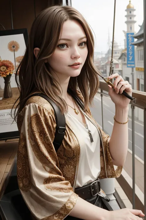 ZM_chelsea, detailed Oil painting, cheetah print city with Birch tree, insane details, Floral motives, close-up shot of a [Folk|German] ([Temple|Zip line]:1.3) , it is very 2000'S and Tight, it has magnificent details, it is anthropomorphic reimagined as a Kill Bill movie character, from inside of a [Pressured|Contemplative] ice cream stand, Foggy conditions, deep focus, Joyful, Impasto, Beautifully Lit, telephoto lens, Fujifilm Superia, Zentangle, Magic the gathering, masterpiece, absurdres, (stylized by Lavinia Fontana:0.9) , painterly