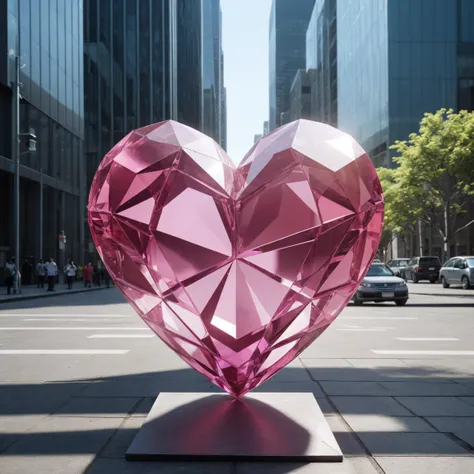 <lora:CrystalsHeart:0.4> heart, Crystal, huge, in the middle of the city