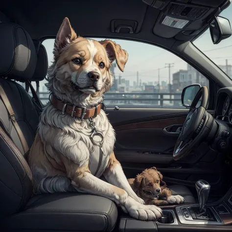 feral dog, doberman, anus, canine pussy, pussy juice, sleeping, in the car,