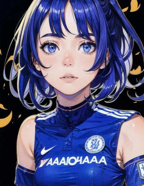 masterpiece, (1girl, girl wearing a <lora:Chelsea_Shirt:1> chelsea shirt), in a soccer field, woman, female, watching viewer, action shot, detailed eyes, very vivid lighting, detailed, (vibrant, photo realistic, realistic, dramatic, dark, sharp focus), <lora:add_detail:0.8>, <lora:hotarublurbk_v100:-1>