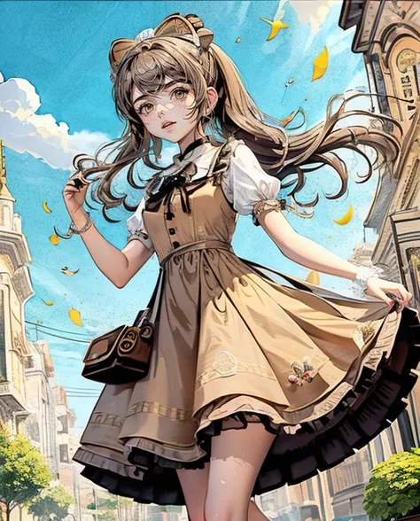 young chaya wearing a cute dress (masterpiece:1), (best quality:1), strong shadows, outlines, <lora:novel_bright:0.2>, <lora:realistic:0.3>, <lora:sharpen-soften:0.3>, <lora:GoodHands-beta2:0.8>,